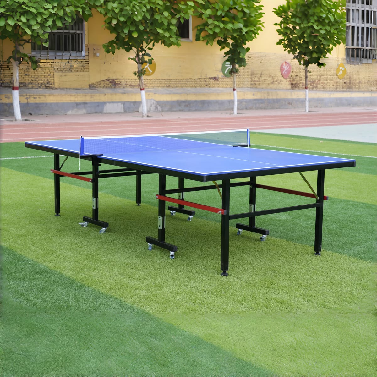Table tennis table on the lawn