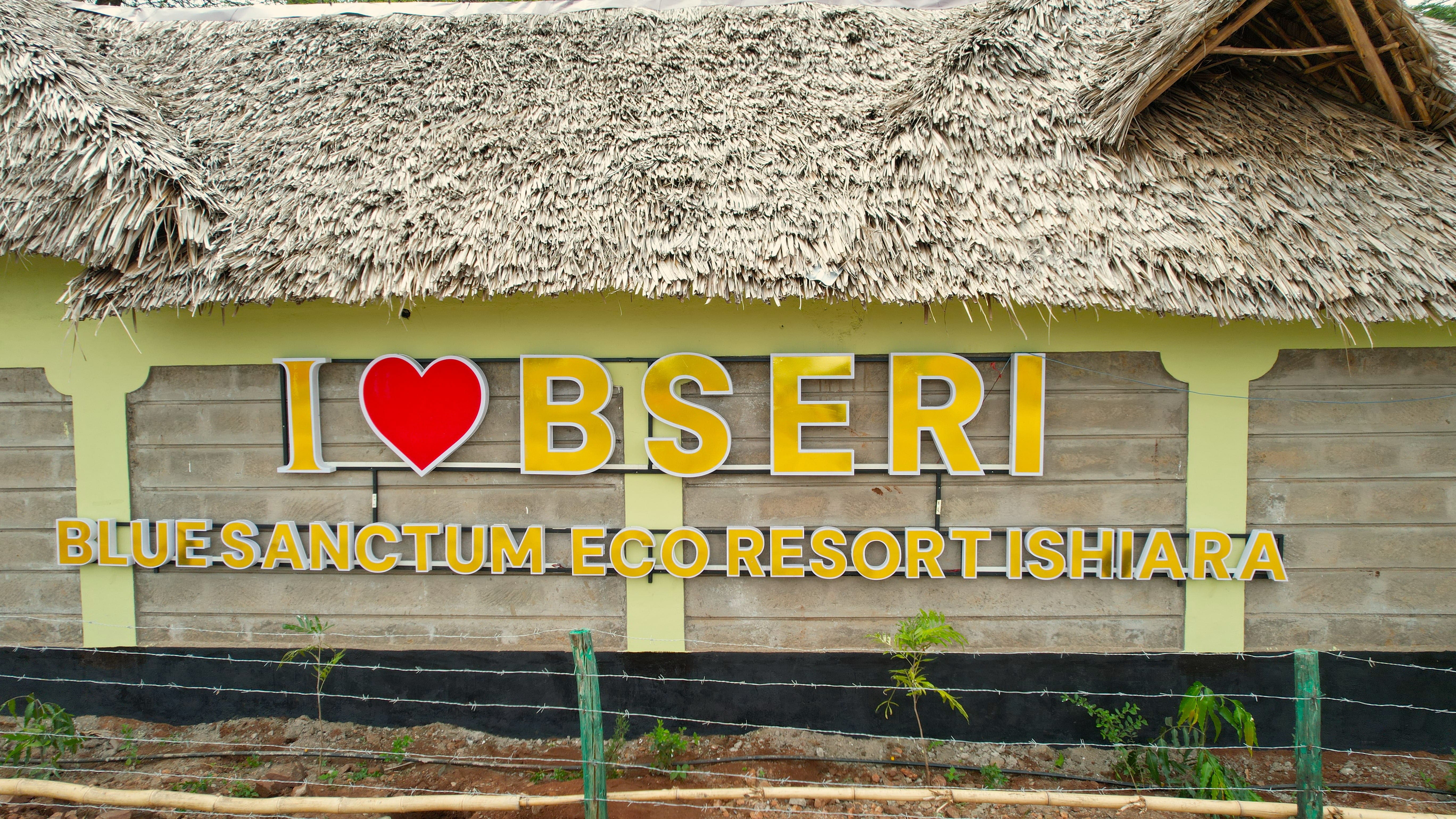 Blue Sanctum resort signage